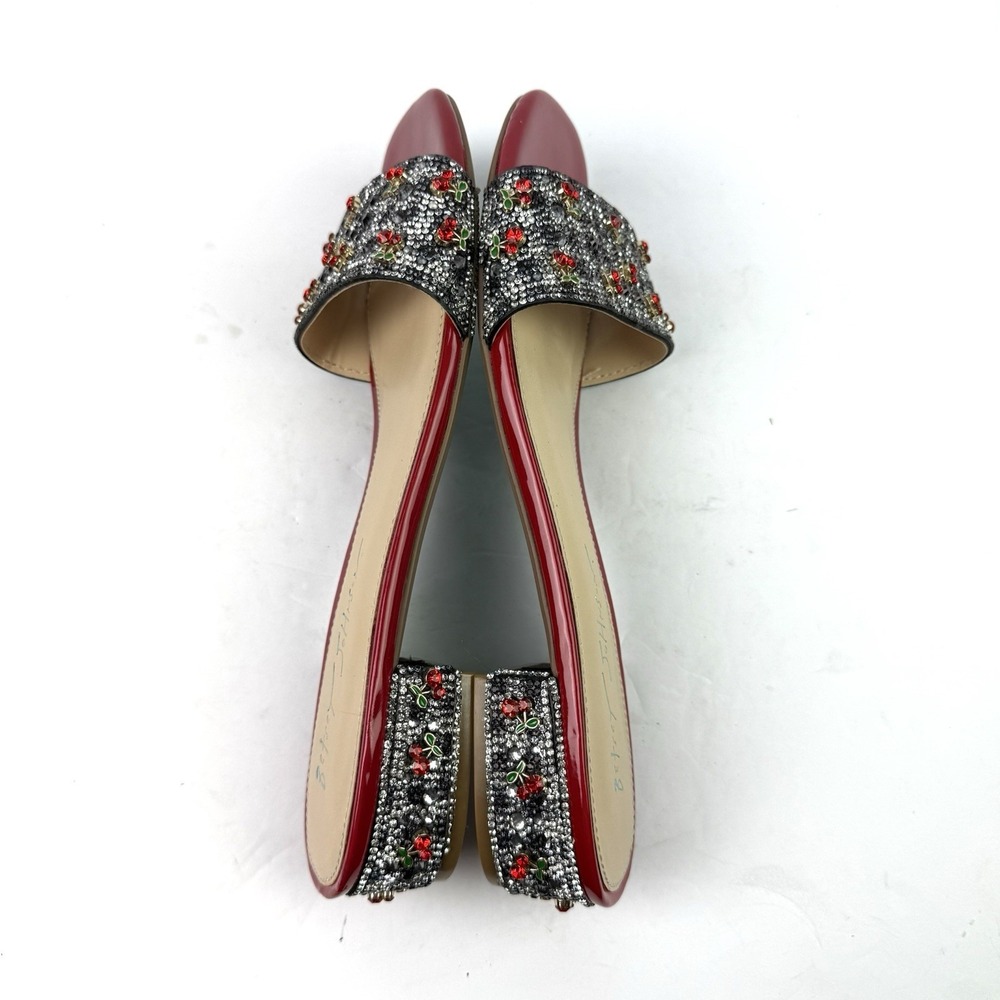 Betsey Johnson Sunny Shoes 8.5 Rhinestone Crystal Glass Cherry Heels Brand New - Picture 7 of 12